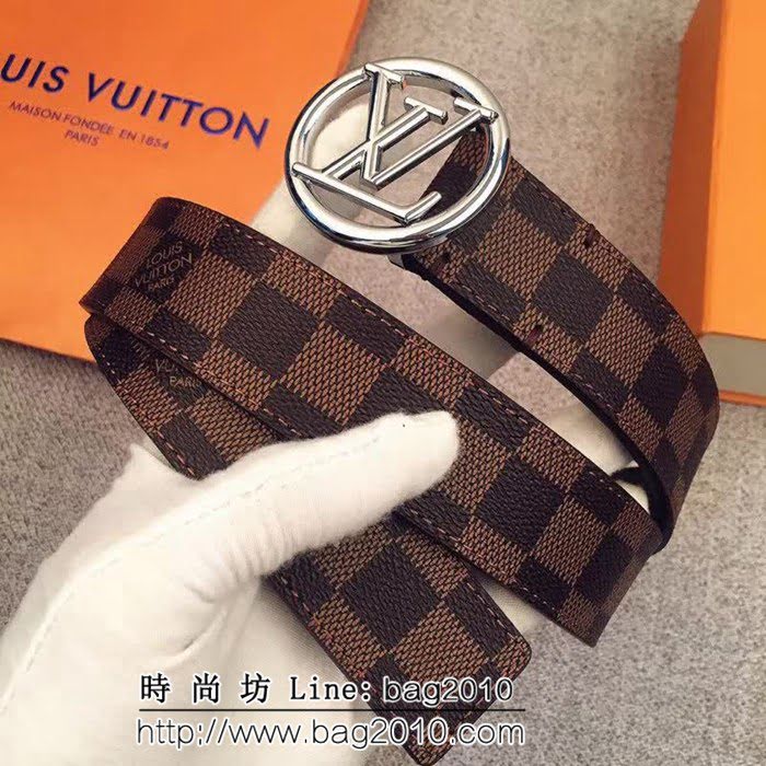 路易威登LV Louis Vuitton精選Monogram帆布 圓形LV logo的 男士皮帶 LHG1200